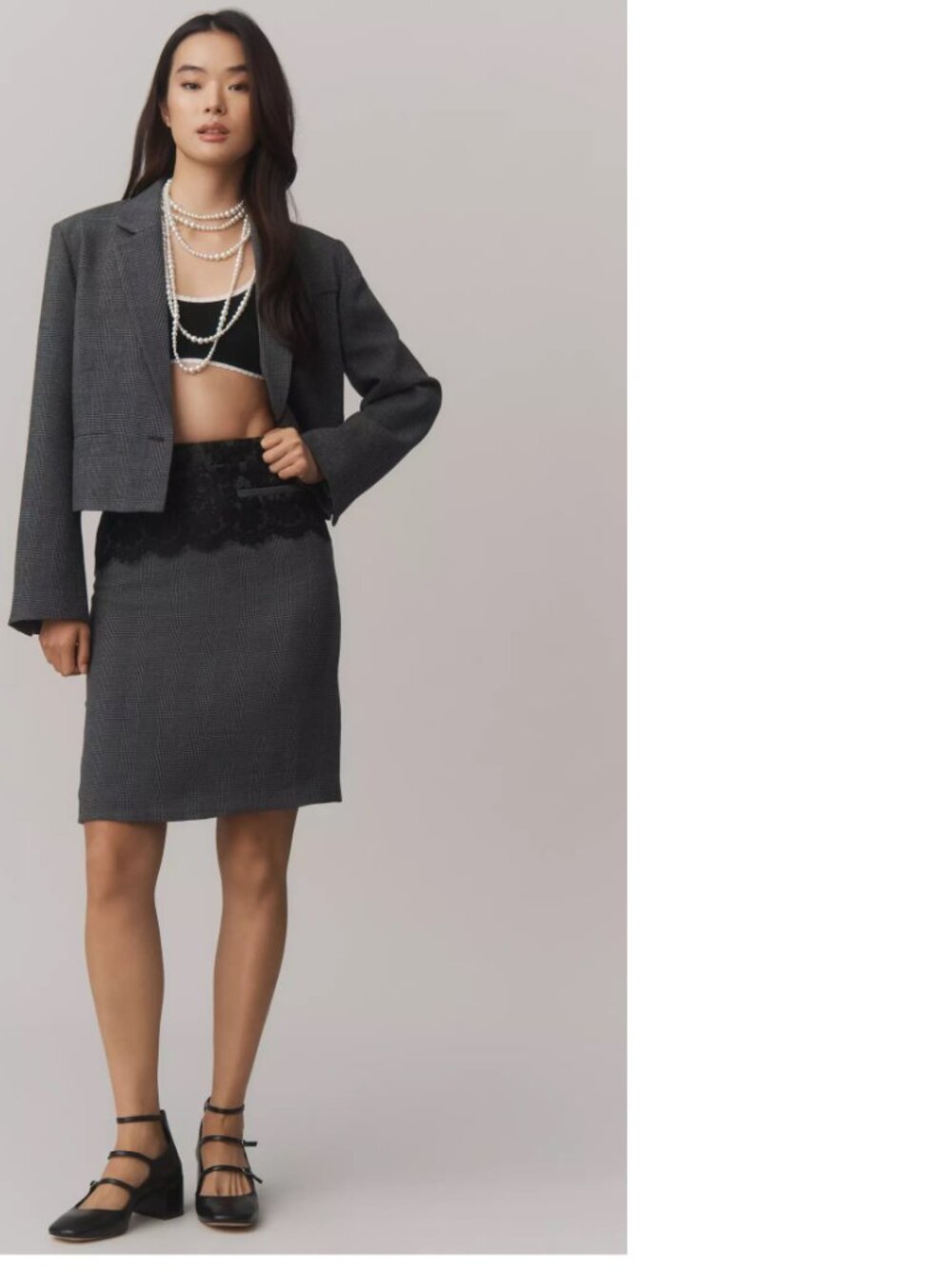 Anthropologie Maeve Lace-Blocked Knee-Length Pencil Skirt SP PS new with tag